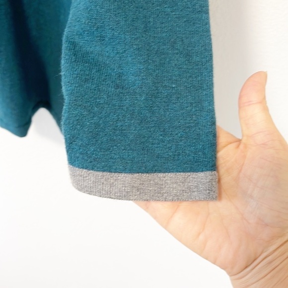 Soft Surroundings Sweater Tunic Long Sleeve Teal Gray Striped Size Large - Picture 10 of 10